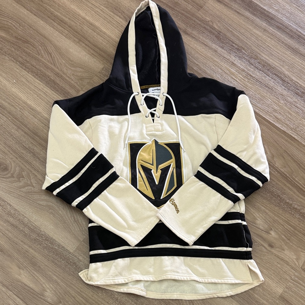 Black and Cream Hoodie Sweatshirt